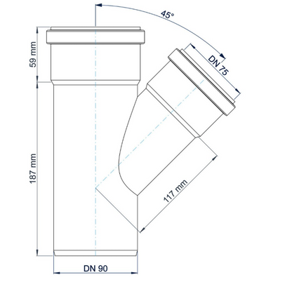 Abzweigrohr 110/50/45 aus PPE Poloplast Neu3