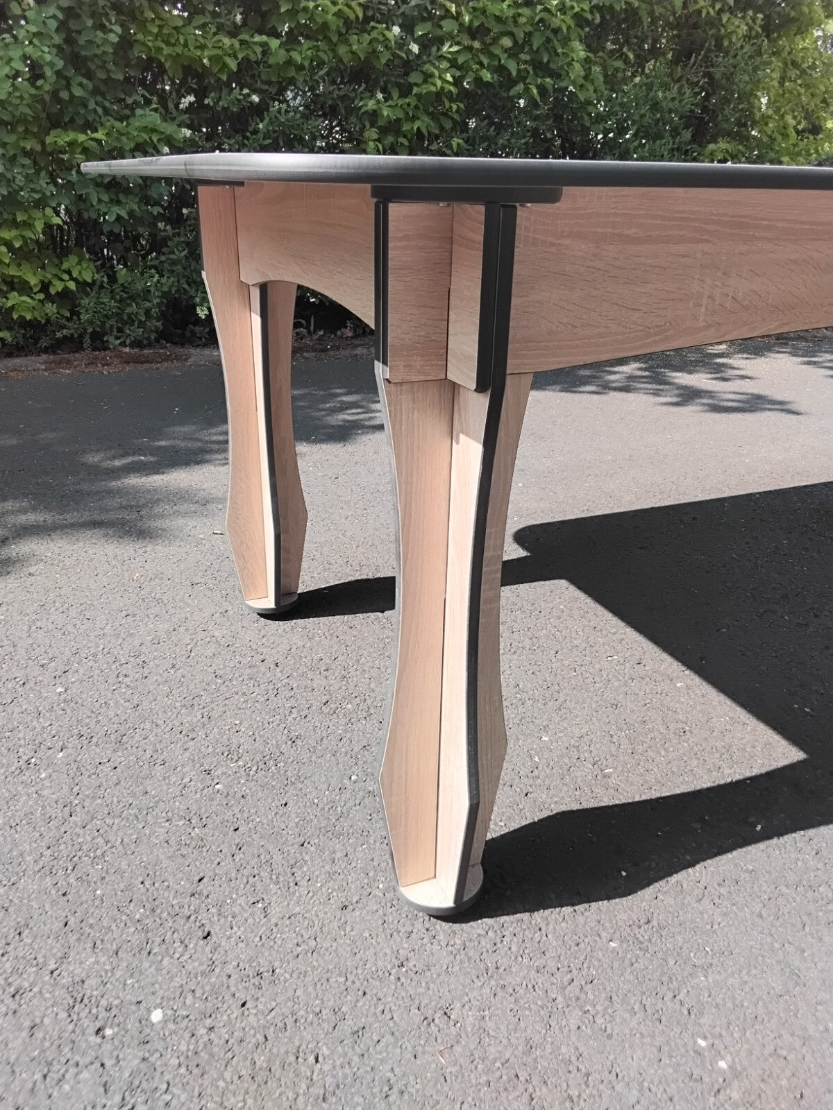 Garten Terrassen Balkon Ess-Tisch aus HPL Wetterfest 1200 x 2000 mm Holzdekor