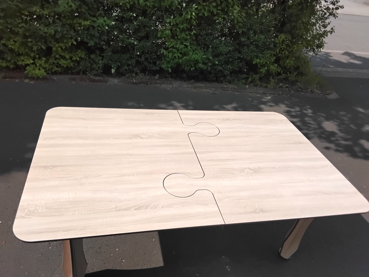 Garten Terrassen Balkon Ess-Tisch aus HPL Wetterfest 1200 x 2000 mm Holzdekor