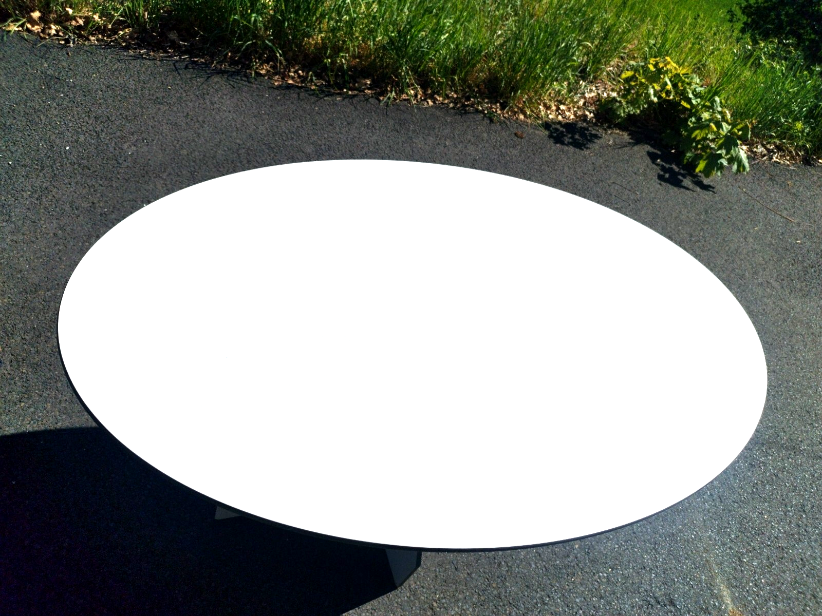 Garten Terrassen Balkon Ess-Tisch aus HPL Wetterfest Oval 1300 x 800 mm3