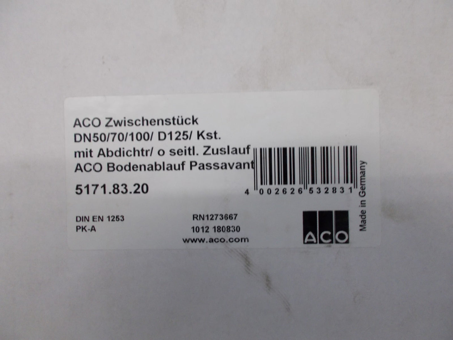 ACO Zwischenstück DN50/70/100/ D125/  5171.83.201