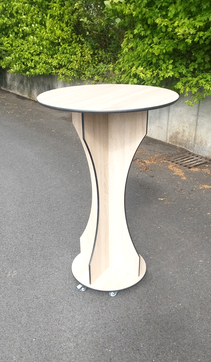 Garten Terrassen Balkon Bistro-Tisch aus HPL Wetterfest Rund 700 x 1100 mm9