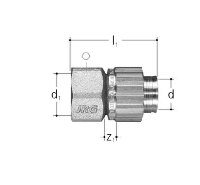 JRG  Sanipex Übergang Innengewinde (R 1/2) x 16 mm 5484.908 Packung mit 5 Stück1