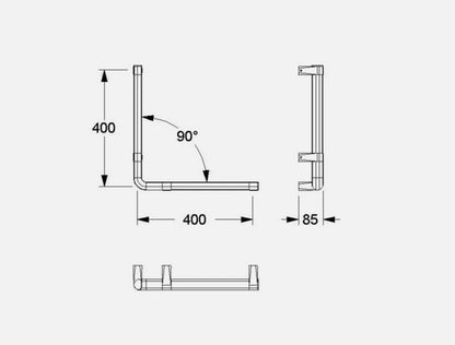 Normbau Winkelgriff Cavere 400 x 400 mm anthrazit-metallic (grau)5