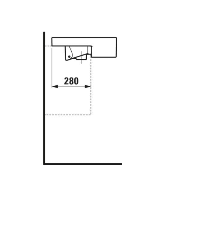 LAUFEN Halbeinbauwaschtisch Living City 550x460 mm Weiß3