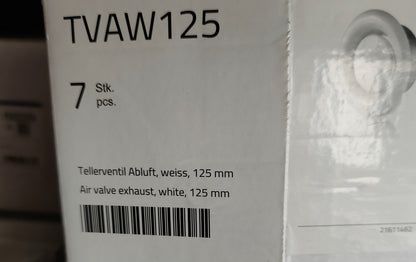 Tellerventil Metall Abluft Ø 125 mm - mit Einbauring weiß7