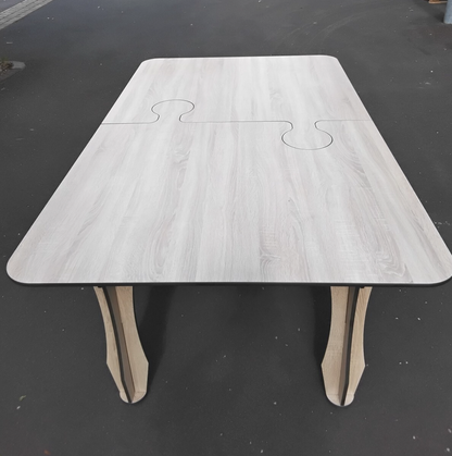 Garten Terrassen Balkon Ess-Tisch aus HPL Wetterfest 1200 x 2000 mm Holzdekor