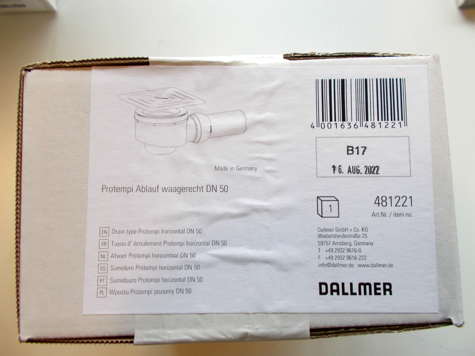 DALLMER Protempi Ablauf waagrecht 4812214