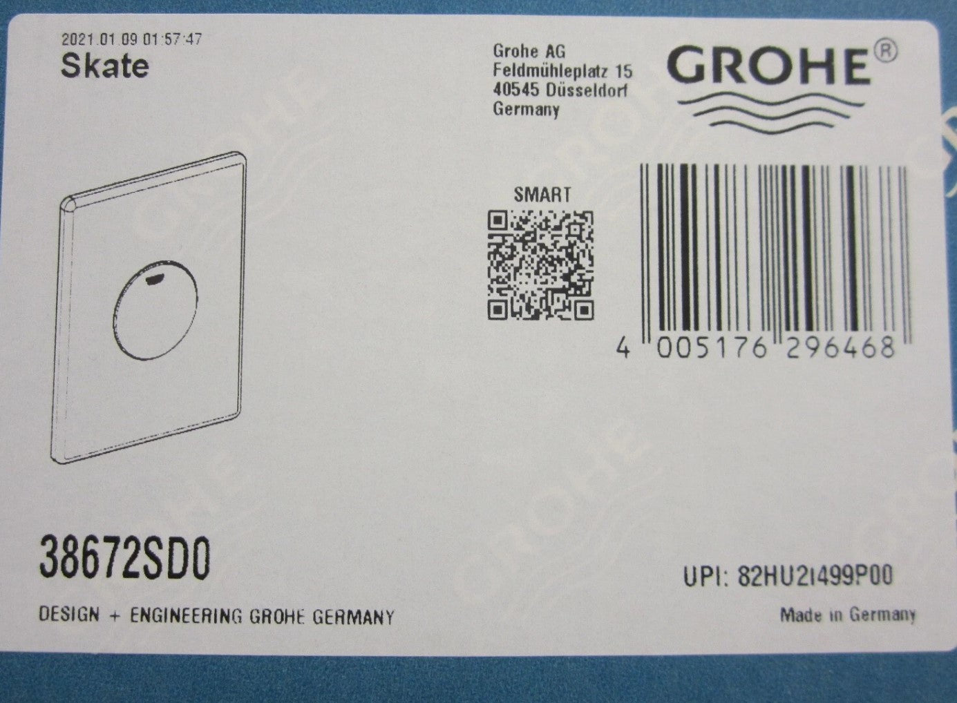Teilen Grohe Skate Betätigunsplatte 38672SD0 edelstahl gebürstet senkrecht1