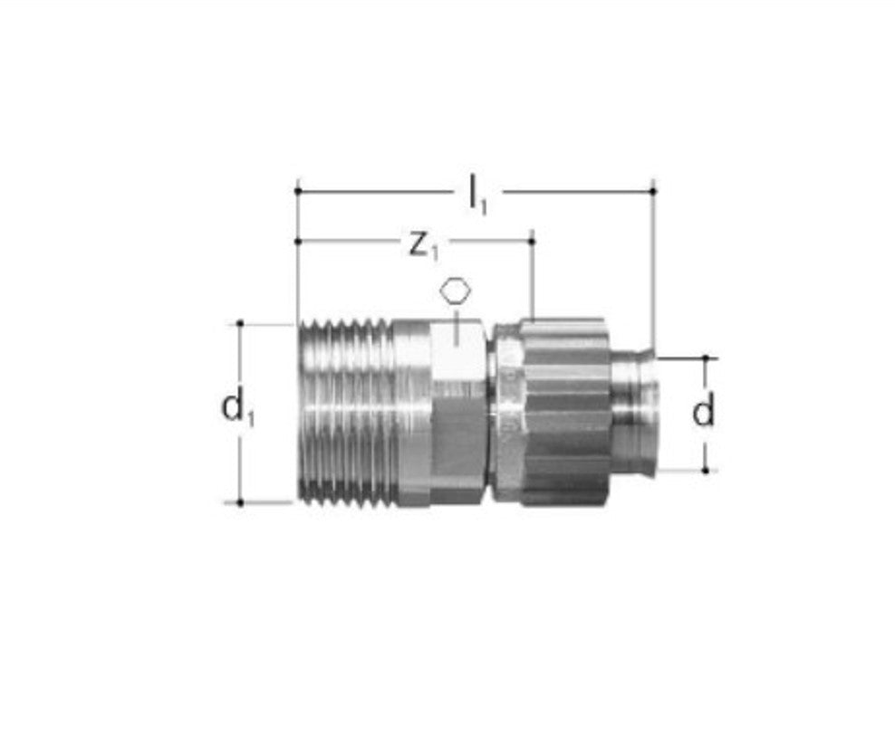 JRG Sanipex 5480.921 Übergang mit Außengewinde d20 x 1/2"1