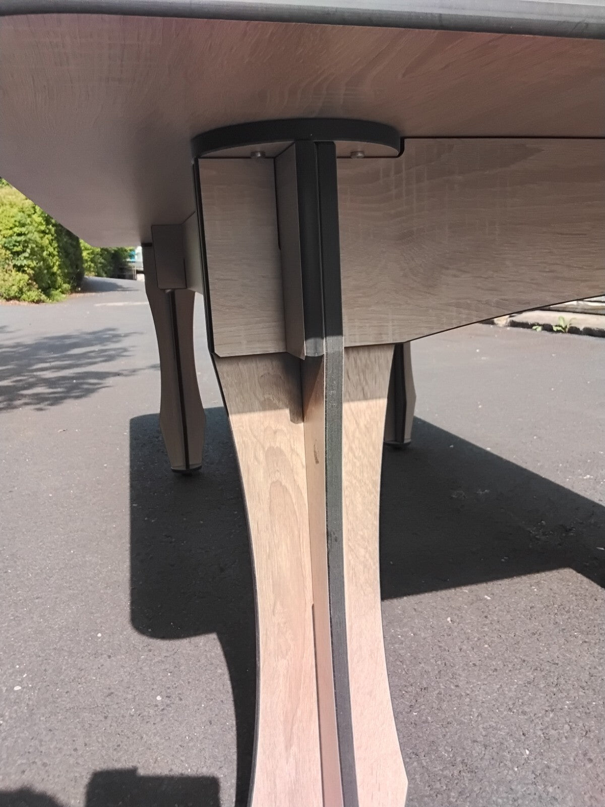 Garten Terrassen Balkon Ess-Tisch aus HPL Wetterfest 1200 x 2000 mm Holzdekor