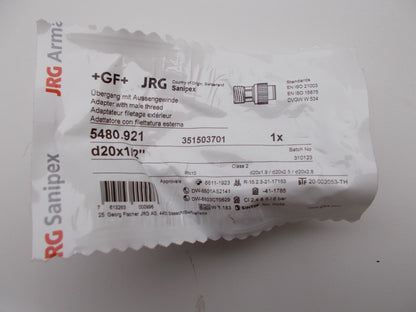 JRG Sanipex 5480.921 Übergang mit Außengewinde d20 x 1/2"0