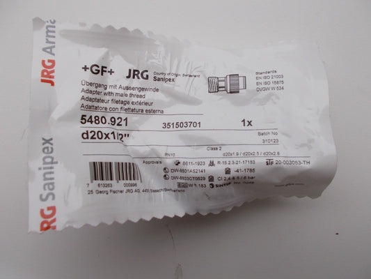 JRG Sanipex 5480.921 Übergang mit Außengewinde d20 x 1/2"0