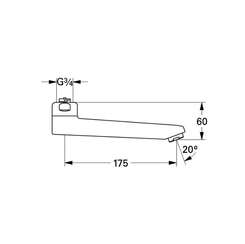 GROHE Gussauslauf 13 462 000 mit 175 mm länge4