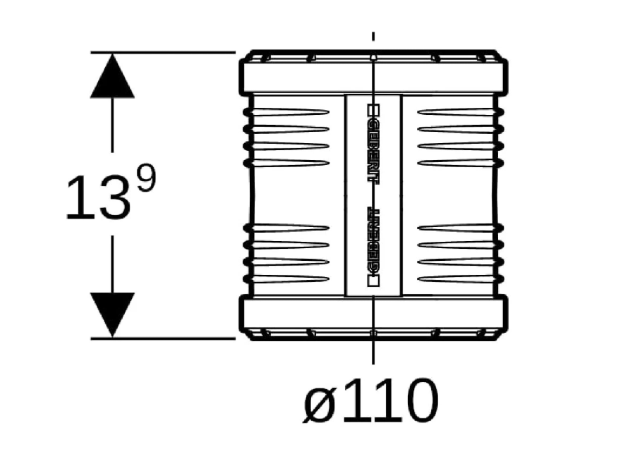 Geberit Silent-PP Überschiebemuffe DN1102