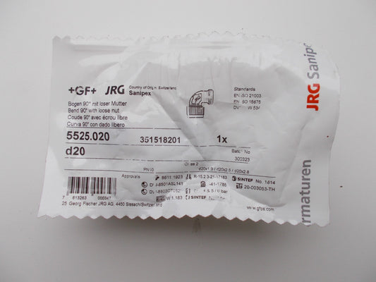JRG Sanipex Bogen 5525.020 mit loser Überwurfmutter0