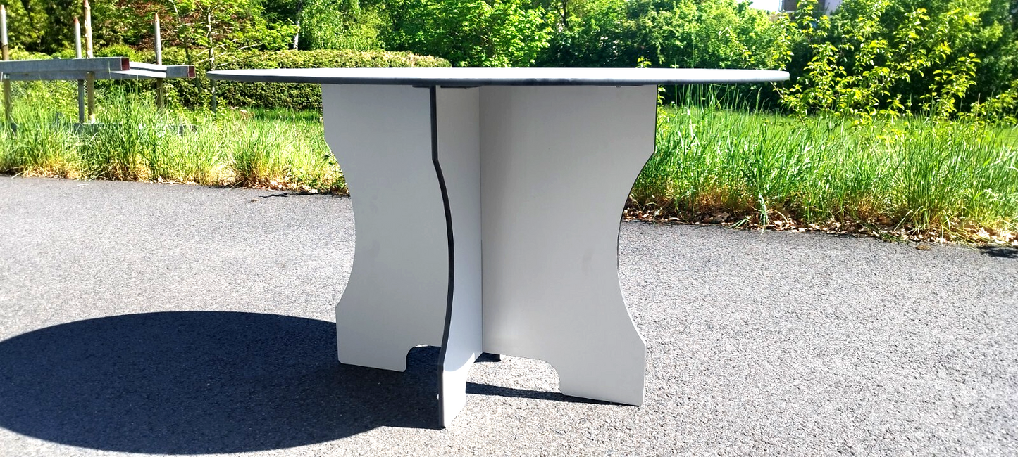 Garten Terrassen Balkon Ess-Tisch aus HPL Wetterfest Oval 1300 x 800 mm