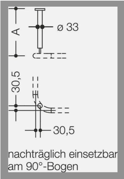 HEWI Deckenabhängung für Duschvorhangstange Serie 801 150 mm1