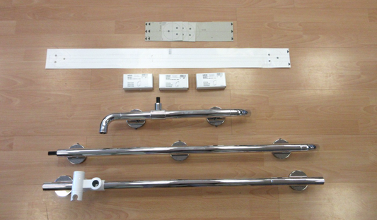 HEWI Duschhandlauf mit verschiebbarer Brausehalterstange WARM TOUCH