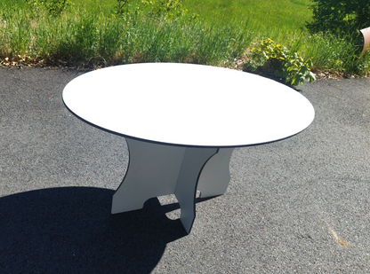 Garten Terrassen Balkon Ess-Tisch aus HPL Wetterfest Oval 1300 x 800 mm