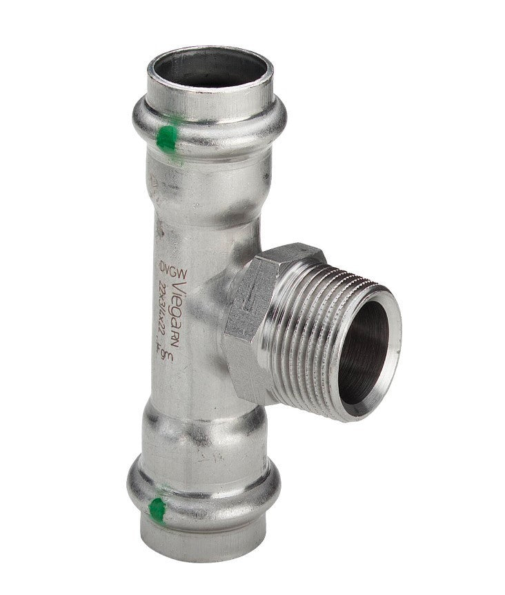 5 x Viega T-Stück mit SC Sanpress Inox 2317.1 in 22mm x R3/4 x 22mm Edelstahl0