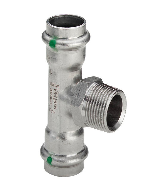 5 x Viega T-Stück mit SC Sanpress Inox 2317.1 in 22mm x R3/4 x 22mm Edelstahl0