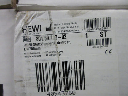 HEWI 801.50.110 92 Stützklappgriff klappbar/drehbar  Anthrazitgrau 700 mm2