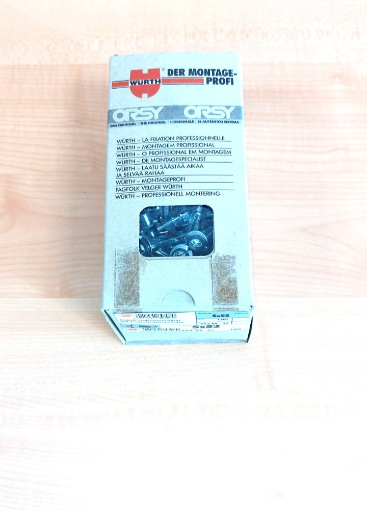 WÜRTH Metall-Hohlraumdübel mit Linsenkopfschraube 5x52   100 Stück1