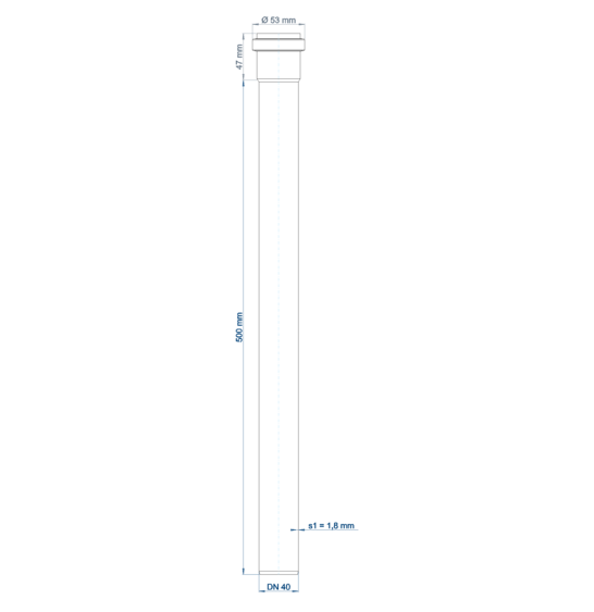 POLO-KAL NG Steckmuffenrohr DN 40/500 mm Poloplast Neu1