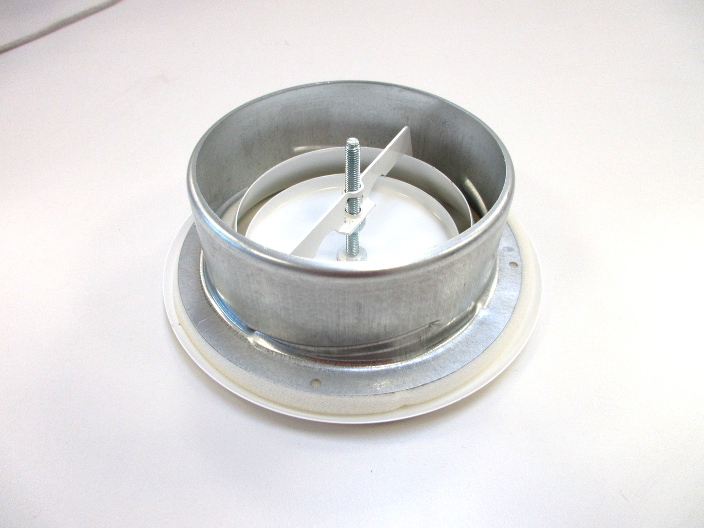 Tellerventil Metall Abluft Ø 125 mm - mit Einbauring weiß5