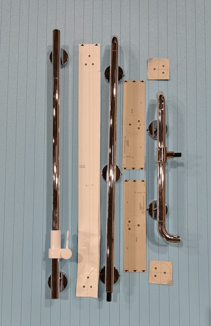 HEWI Duschhandlauf mit verschiebbarer Brausehalterstange WARM TOUCH10