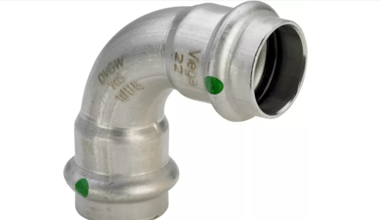 Viega Bogen Sanpress Inox 2316 , 90Gr., 15mm  SC-Contur1