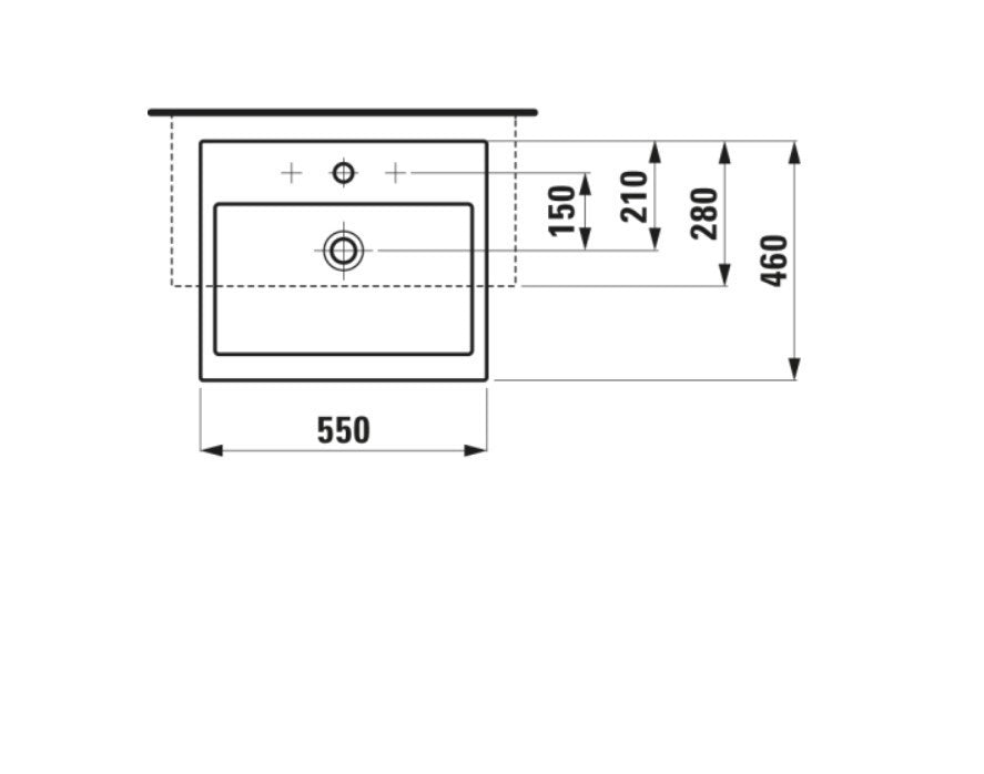 LAUFEN Halbeinbauwaschtisch Living City 550x460 mm Weiß1