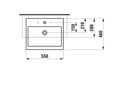 LAUFEN Halbeinbauwaschtisch Living City 550x460 mm Weiß1