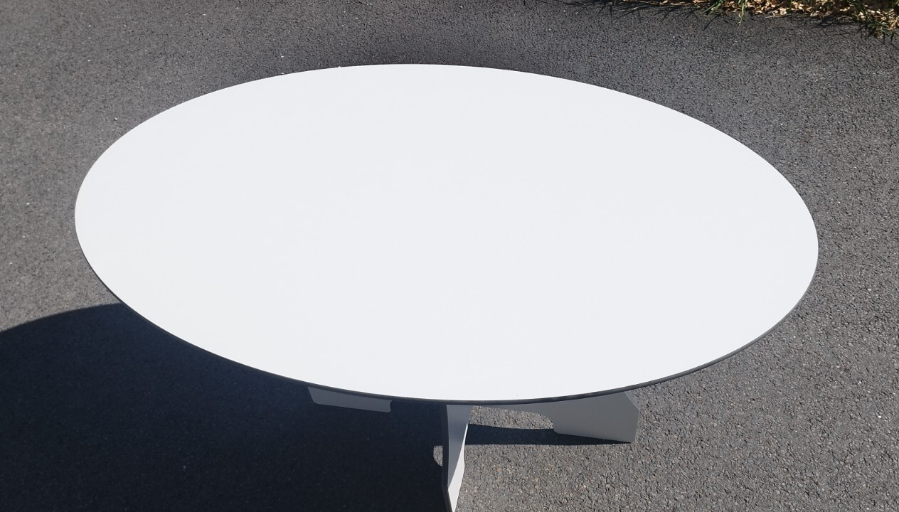 Garten Terrassen Balkon Ess-Tisch aus HPL Wetterfest Oval 1300 x 800 mm6