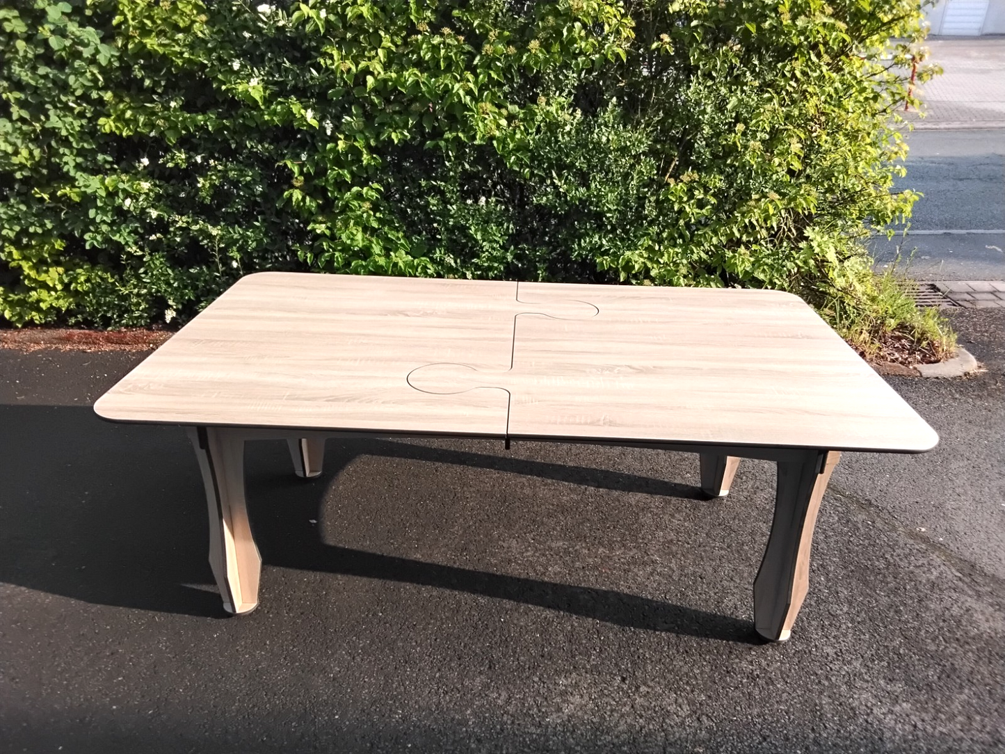 Garten Terrassen Balkon Ess-Tisch aus HPL Wetterfest 1200 x 2000 mm Holzdekor