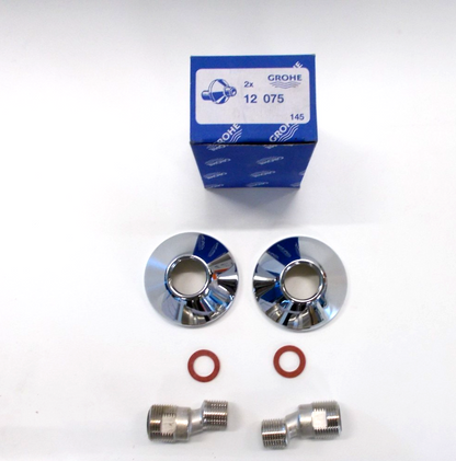 GROHE S Anschluss 12075145 1/2" x 2/3" mit Schalldämpfer 2er Pack Neu0