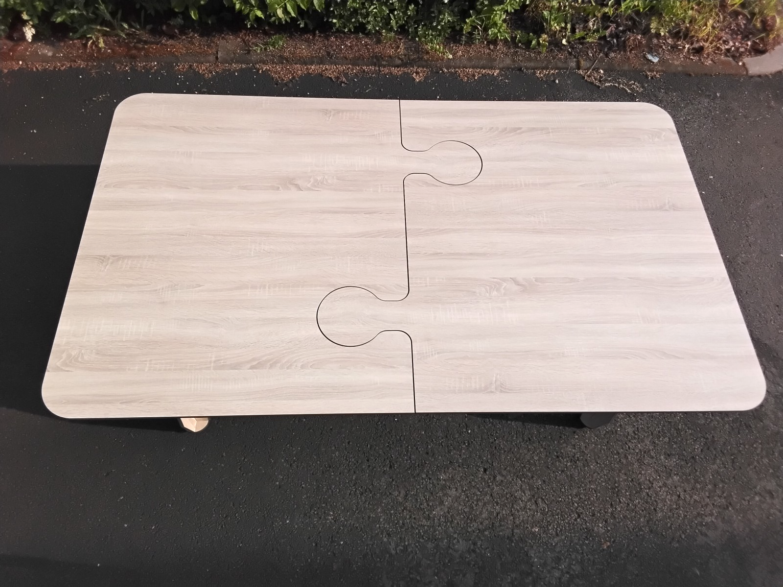 Garten Terrassen Balkon Ess-Tisch aus HPL Wetterfest 1200 x 2000 mm Holzdekor