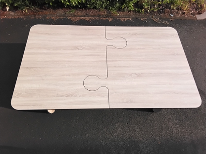 Garten Terrassen Balkon Ess-Tisch aus HPL Wetterfest 1200 x 2000 mm Holzdekor