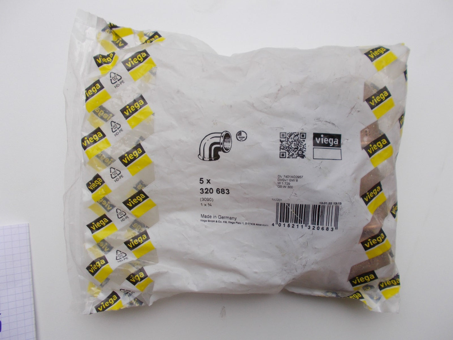 Viega 90° Bogen  320 683 1 x 3/4"  im 5er Pack Neu OVP0