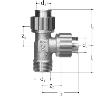 JRG Sanipex T-Stück aus DN 20 (R 3/4) x 16 x 16 5465.9751