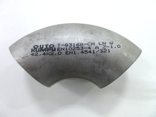 Anschweißbogen 90° V2A Edelstahl  42,5 x 2,0 mm0