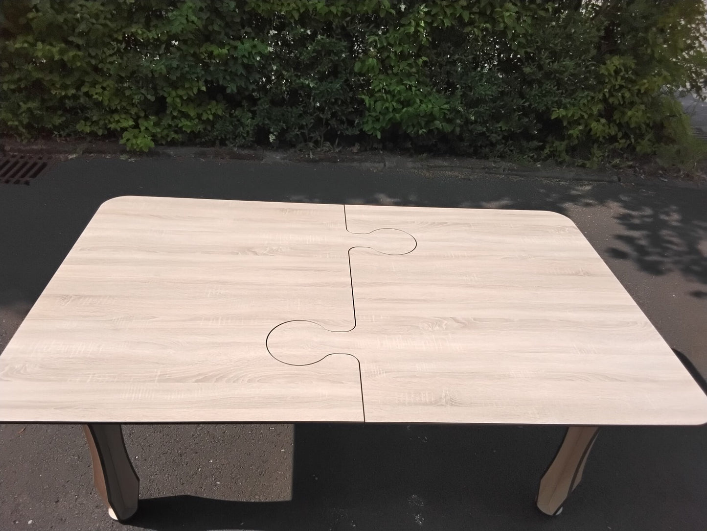 Garten Terrassen Balkon Ess-Tisch aus HPL Wetterfest 1200 x 2000 mm Holzdekor