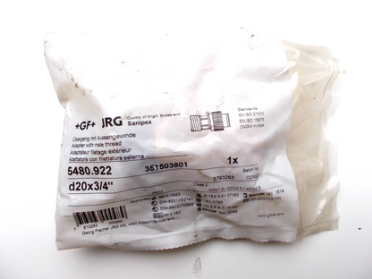 JRG Sanipex Übergang 5480.922 mit Außengewinde 3/4" AG x 20 mm2